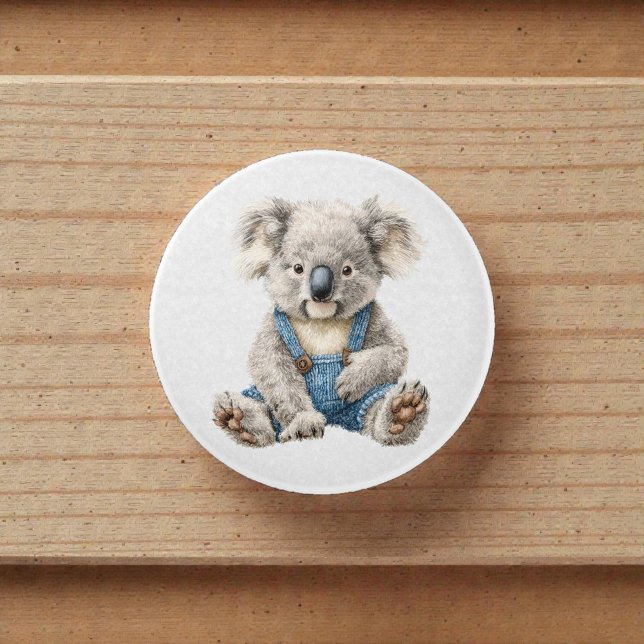 Pomo De Cerámica Watercolor Whimsical Personalized Koala Bear (Subido por el creador)