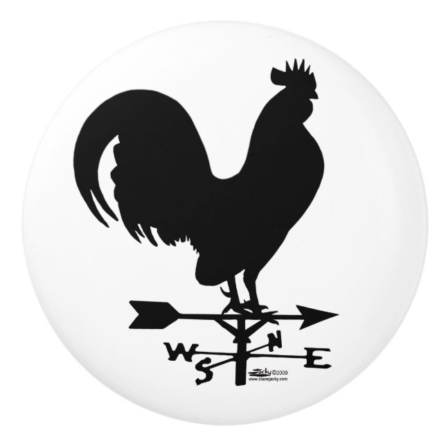 Pomo De Cerámica Weathervane Rooster (Anverso)