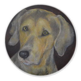 Pomo De Cerámica Weimaraner