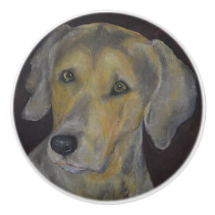 Pomo De Cerámica Weimaraner