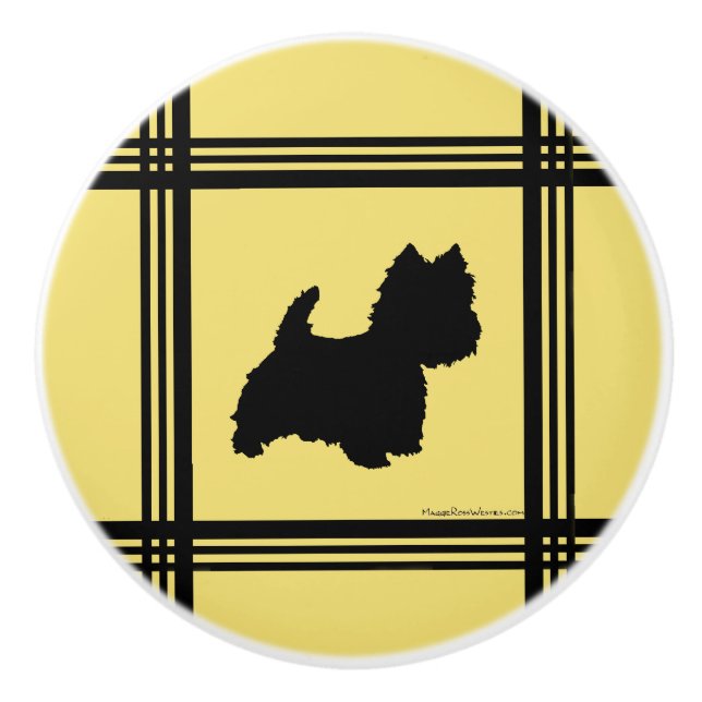 Pomo De Cerámica Westie (Anverso)