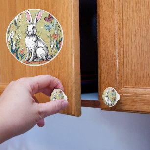 Pomo De Cerámica Whimsical Hare