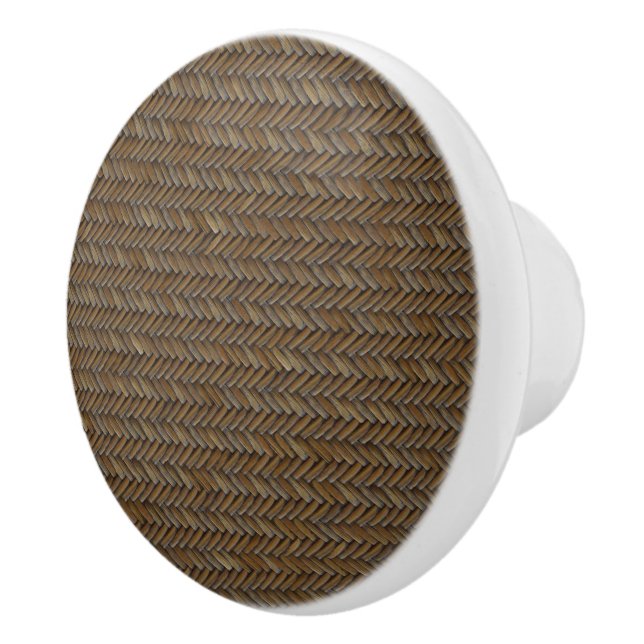 Pomo De Cerámica Wicker Rattan Boho Chocolate brown (Derecha)