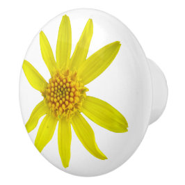 Pomo De Cerámica Wildflower amarillo botánico de la árnica en