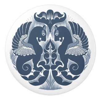 Pomo De Cerámica William De Morgan Blue Griffins Ceramic Pull