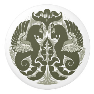 Pomo De Cerámica William De Morgan Green Griffins Ceramic Pull