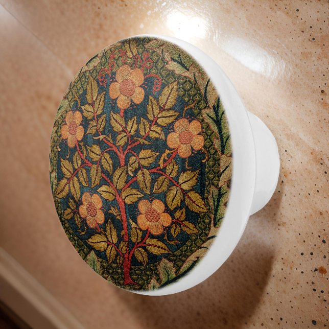 Pomo De Cerámica William * Morris Floral Tree Wreath (Subido por el creador)