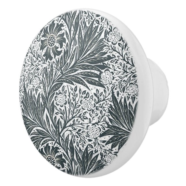 Pomo De Cerámica William * Morris Gray Floral (Derecha)