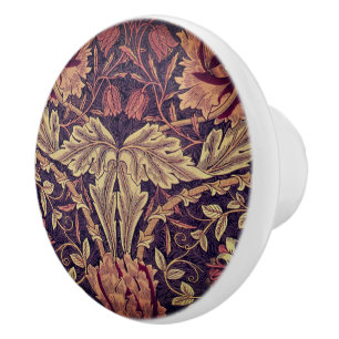 Pomo De Cerámica William * Morris Gray Floral Lodden