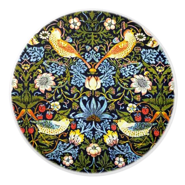 Pomo De Cerámica William Morris, ladrón de fresas, (Anverso)