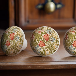Pomo De Cerámica William Morris Lily Art Nouveau Floral