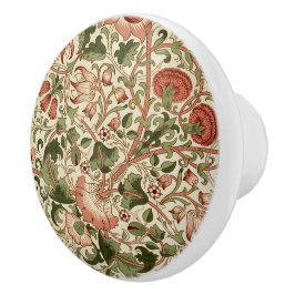 Pomo De Cerámica William Morris Lodden Foliage Green Pink