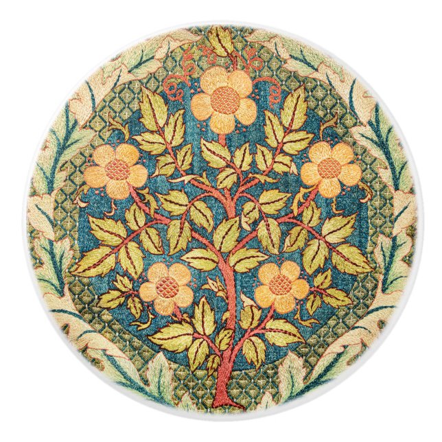 Pomo De Cerámica William Morris Rosa Wreath  (Anverso)