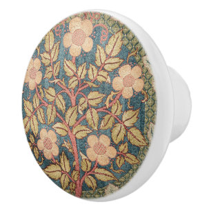 Pomo De Cerámica William Morris Rosa Wreath Vintage Rosa de Flores