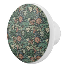 Pomo De Cerámica William Morris Vintage Floral Pink Green Compton