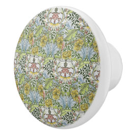 Pomo De Cerámica William Morris Vintage Myrtle Verde Rosa Floral