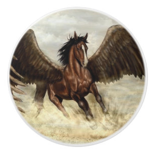 Pomo De Cerámica Winged Pegasus