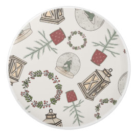 Pomo De Cerámica Winter Farmhouse