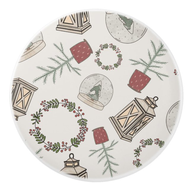 Pomo De Cerámica Winter Farmhouse (Anverso)