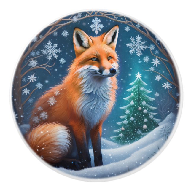 Pomo De Cerámica Winter Fox (Anverso)