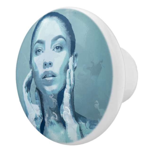 Pomo De Cerámica "Woman in Blue" (Derecha)