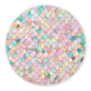 Pomo De Cerámica Wonky Trendy Chica Arcoiris escala Metalizado de s