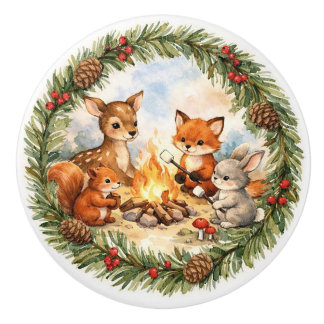 Pomo De Cerámica Woodland Animals Door Knob