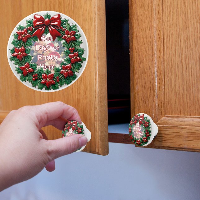 Pomo De Cerámica Wreath, Navidades de personalizable (Subido por el creador)