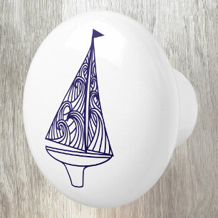 Pomo De Cerámica Yate de barco de vela náutico