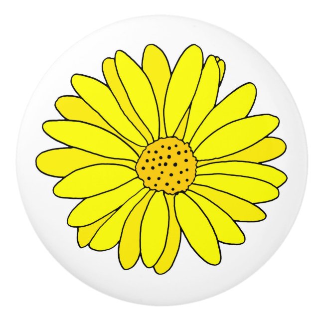 Pomo De Cerámica Yellow Daisy (Anverso)