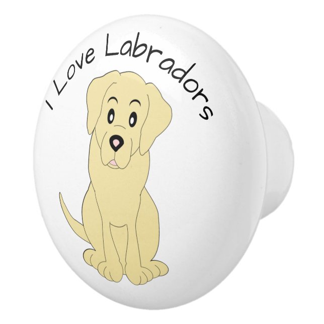 Pomo De Cerámica Yellow Labrador Dog Design (Derecha)