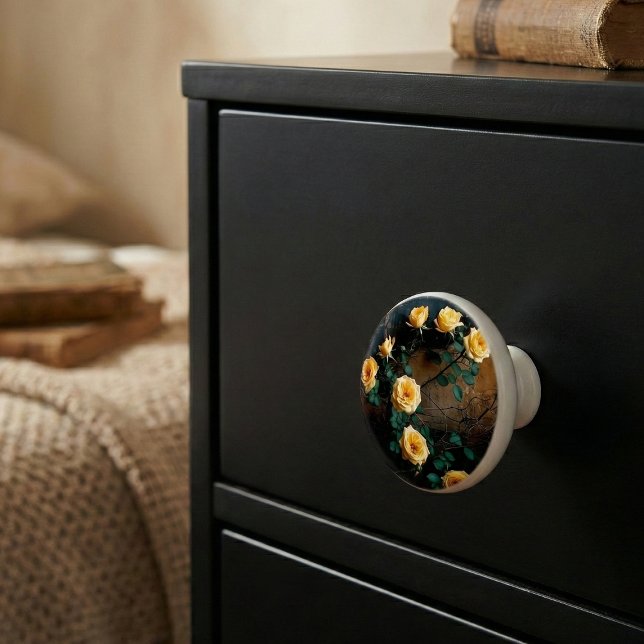 Pomo De Cerámica Yellow Rose Shabby Chic Floral (Subido por el creador)