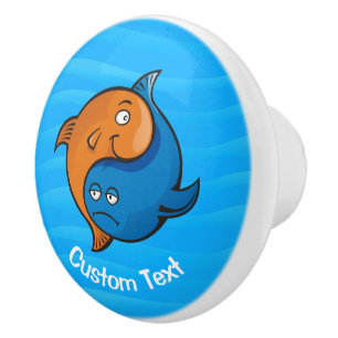 Pomo De Cerámica Yin Yang Fish Personalizado Knob cerámico