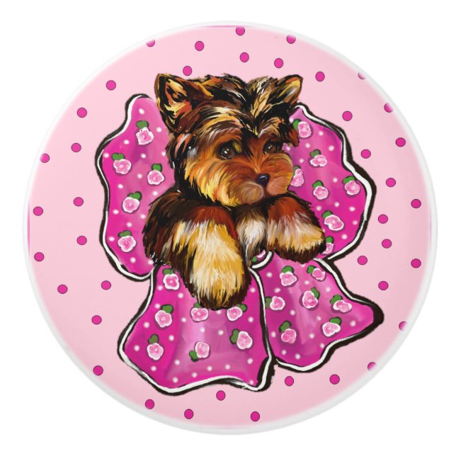 Pomo De Cerámica Yorkie  (Anverso)