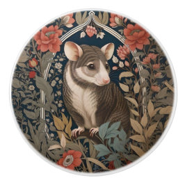 Pomo De Cerámica Zarigüeya Elegante Inspirada en Floral de William 