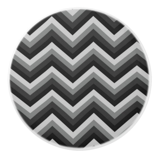 Pomo De Cerámica Zigzag retro Chevron del modelo (Anverso)