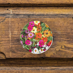 Pomo De Cerámica Zinnia Flower Garden Floral