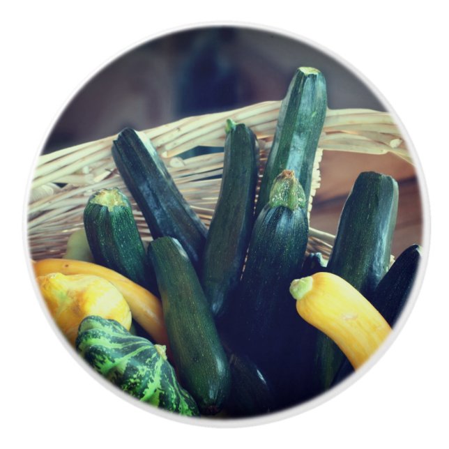 Pomo De Cerámica Zucchini Verano Squash Gourdes Vegetales (Anverso)