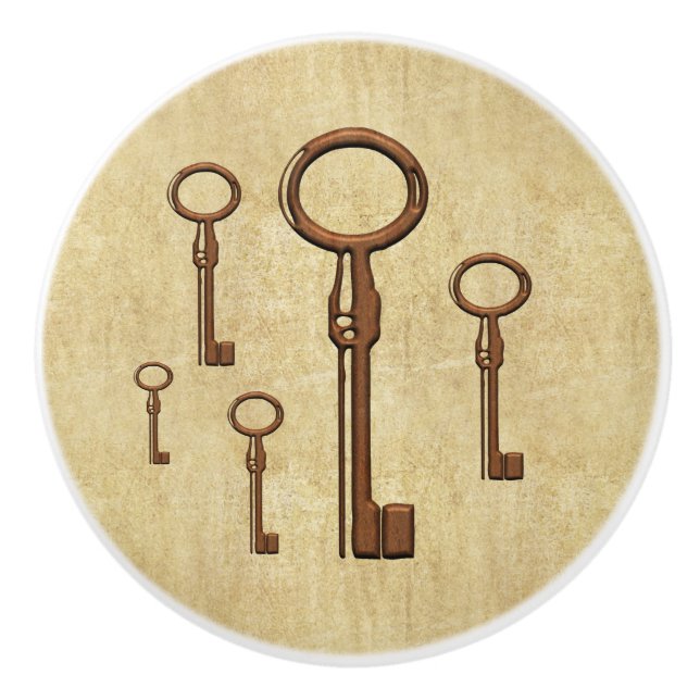 Pomo de la llave del esqueleto del cobre (Anverso)