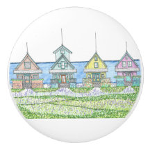 Pomo de la puerta de la choza de la playa