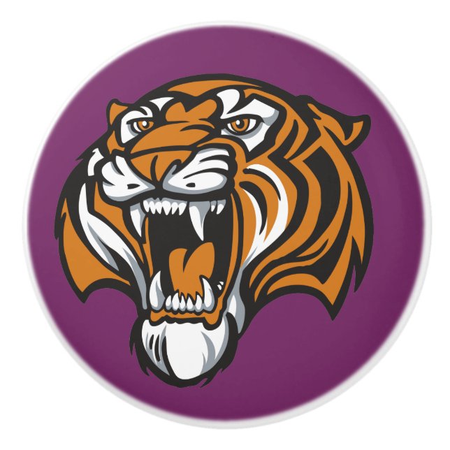 Pomo del cajón de cerámica del tigre - SRF (Anverso)