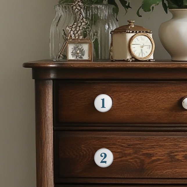 Pomos de cerámica azul y blanca numerados (Subido por el creador)