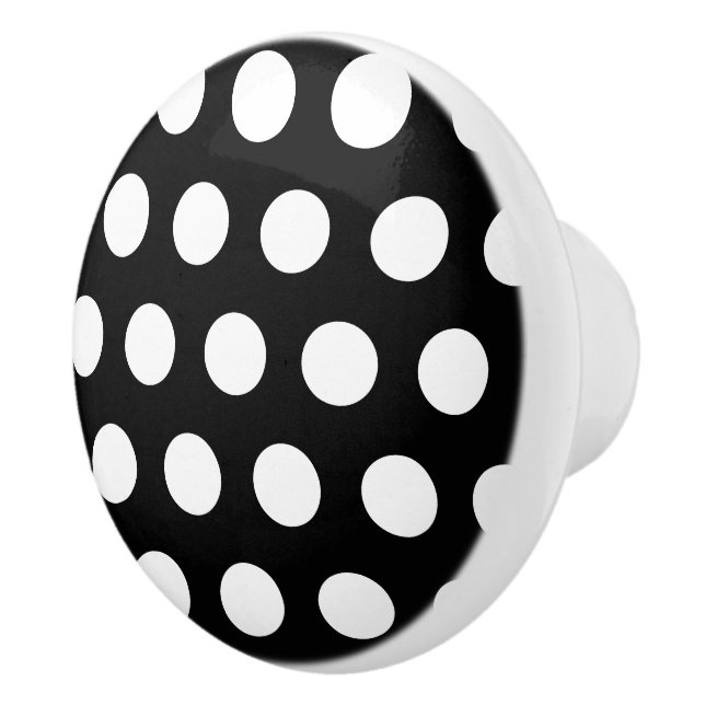 Pomos de cerámica de punto de polka negra (Derecha)