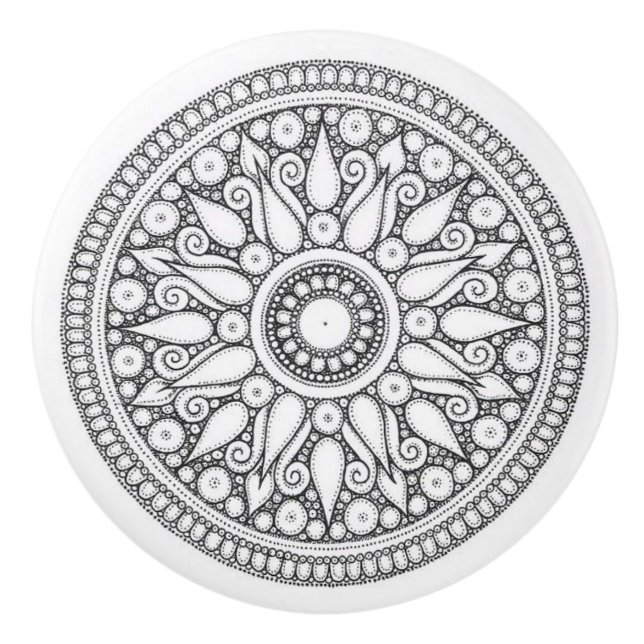 Pomos de cerámica - Diseño en blanco y negro (Anverso)