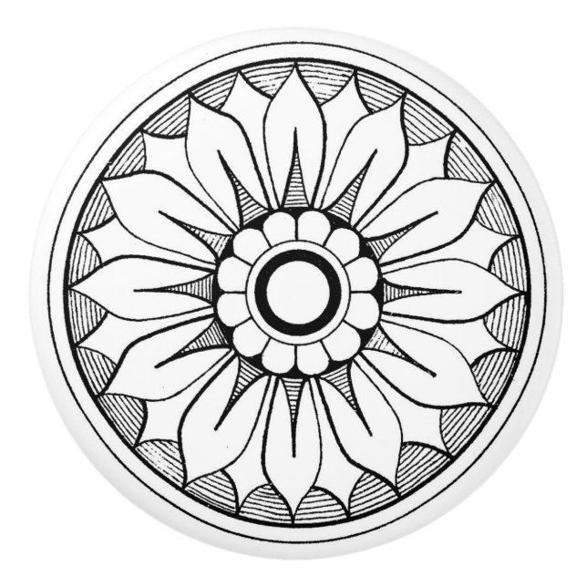 Pomos de puerta de cerámica - Pétalos (Anverso)