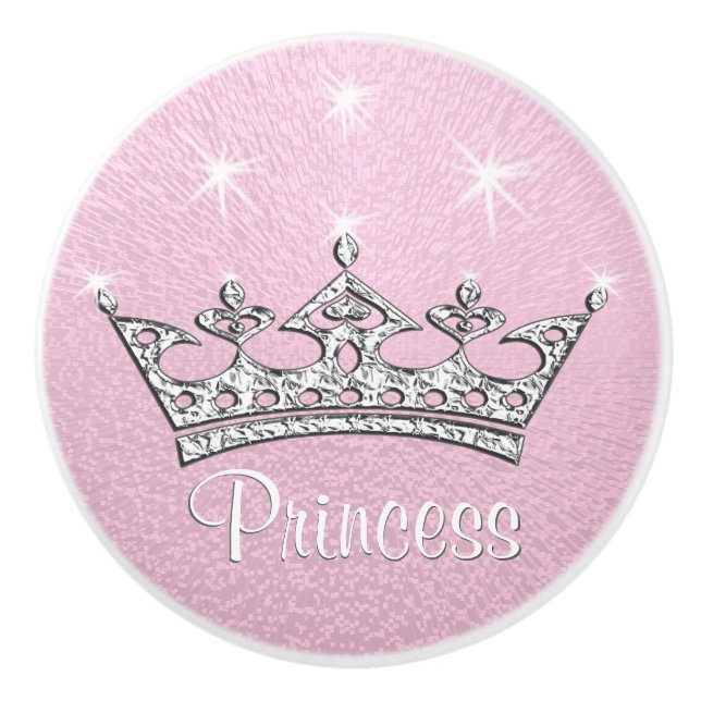 Pomos rosados de Personalizado Princesa para muebl (Anverso)