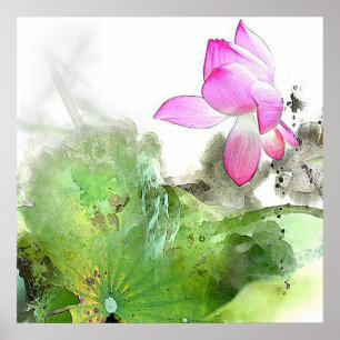 POND LOTUS l Arte de pintura de pincel chino