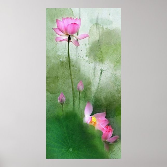 POND LOTUS l Arte de pintura de pincel chino (Frente)