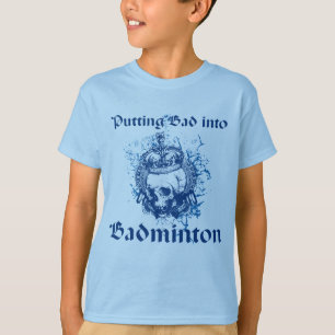 Poner malo en la camiseta del cráneo del bádmint