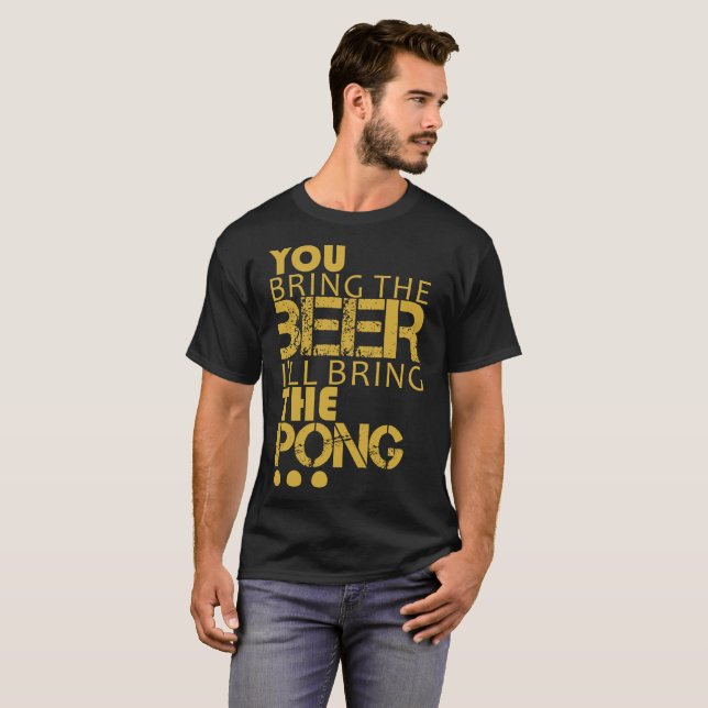 Pong de la cerveza de la camiseta de la diversión (Anverso completo)